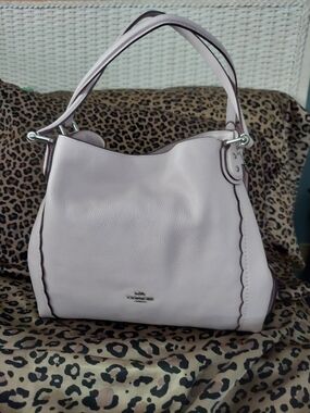 Coach Pebbled Leather Shoulder Bag in Light Pink